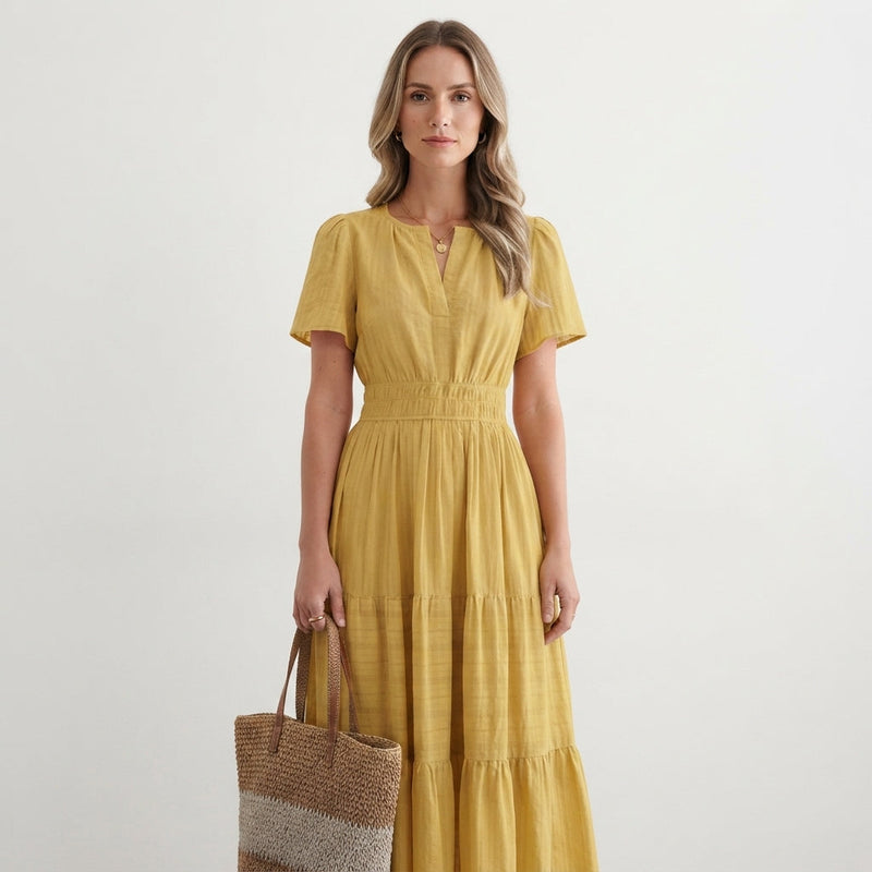 Chloe | Flutter-Sleeve Maxi Dress