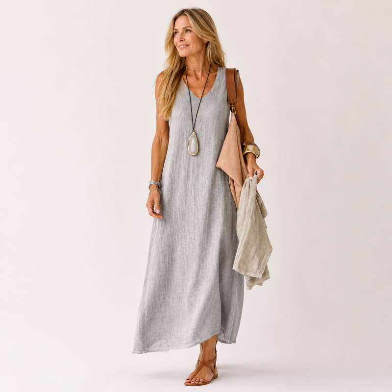 Sophie | Linen Look Maxi Dress