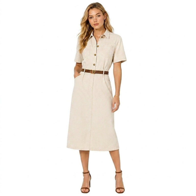Beaumont | Belted Midi Shirt Dress